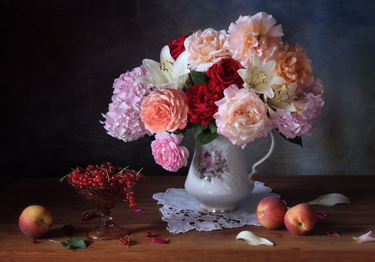 Picture of STILL LIFE WITH ROSES AND BERRIES