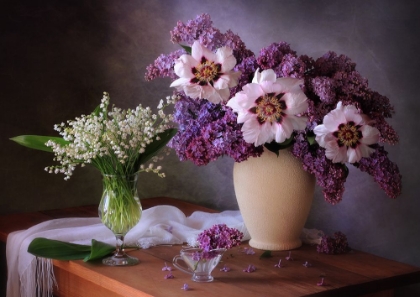 Picture of SPRING STILL LIFE WITH A BOUQUET OF PEONIES