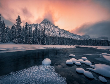 Picture of CLOUDS AT SUNSET WHICH LIKE FIRING ON A TOP OF MOUNTAIN