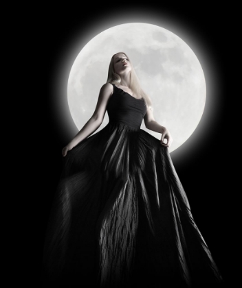 Picture of DARK NIGHT MOON GIRL WITH BLACK DRESS