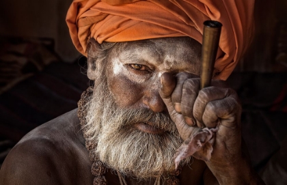 Picture of JUST BEFORE LIGHTING THE CHILLUM - KATHMANDU