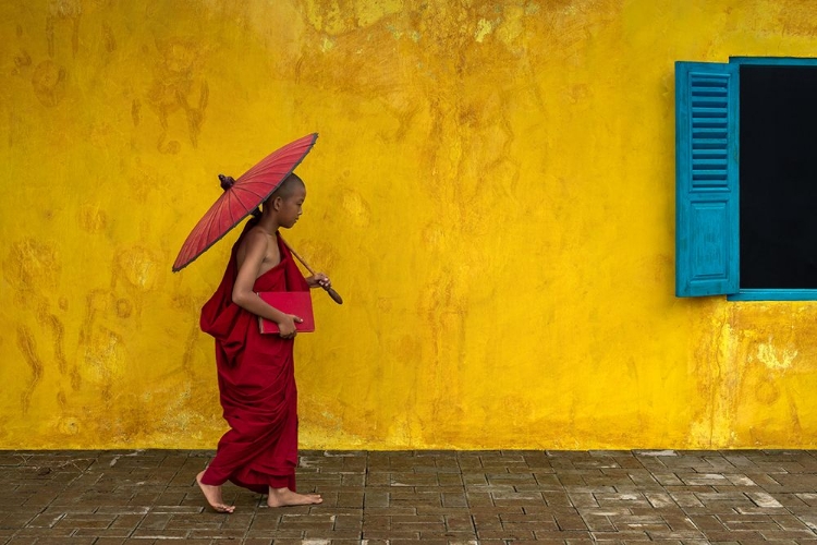 Picture of NOVICE MONK WALKING BY