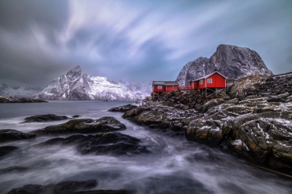 Picture of RED HUTS ON ROCKS