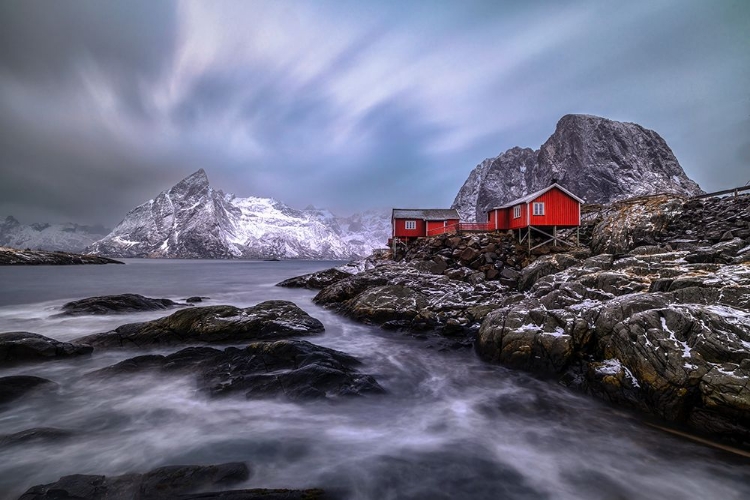 Picture of RED HUTS ON ROCKS