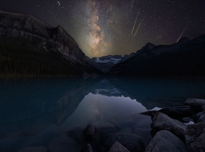 Picture of PERSEID METEOR SHOWER AT LAKE LOUISE