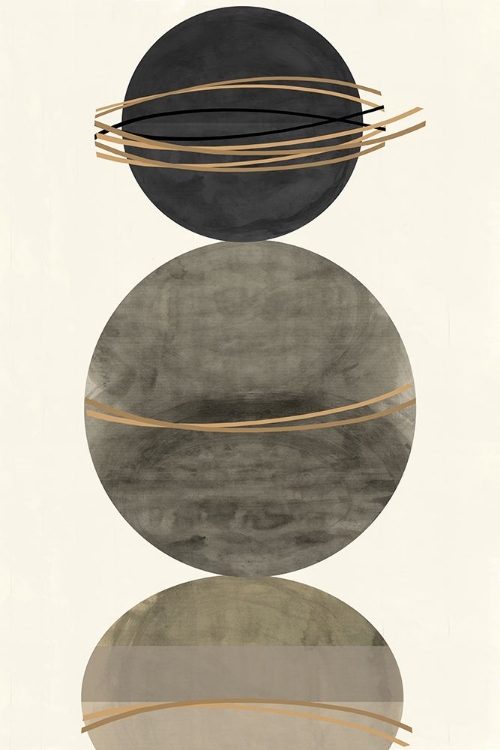 Picture of 3 GREY AND GOLD SPHERES 2