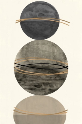 Picture of 3 GREY AND GOLD SPHERES 1