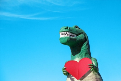 Picture of TYRANNOSAURUS REX WITH A RED PAPER HEART