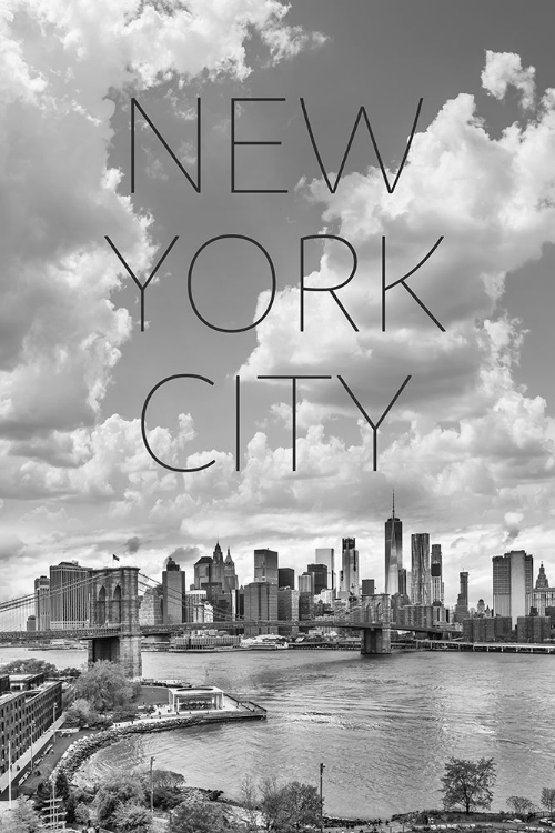 Picture of NYC LOWER MANHATTAN A BROOKLYN BRIDGE | TEXT A SKYLINE