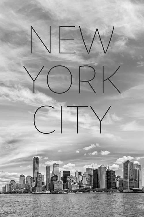 Picture of NYC LOWER MANHATTAN A HUDSON RIVER | TEXT A SKYLINE