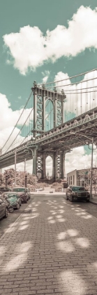 Picture of NYC MANHATTAN BRIDGE PANORAMA | URBAN VINTAGE STYLE