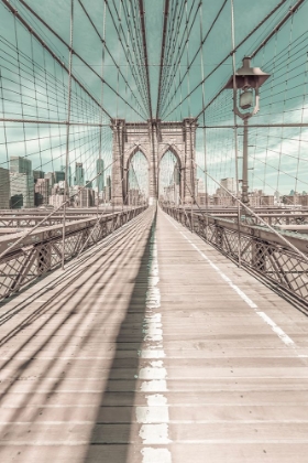 Picture of NEW YORK CITY BROOKLYN BRIDGE | URBAN VINTAGE STYLE