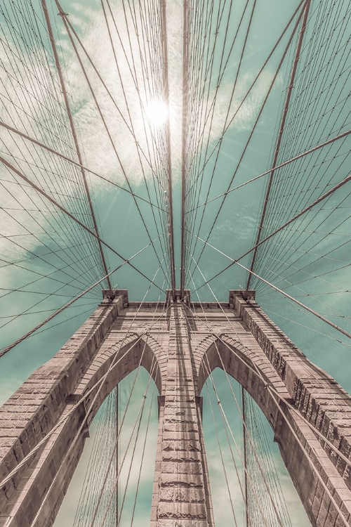 Picture of NEW YORK CITY BROOKLYN BRIDGE IN DETAIL | URBAN VINTAGE STYLE