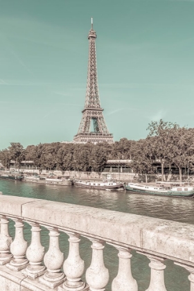 Picture of PARIS EIFFEL TOWER A RIVER SEINE | URBAN VINTAGE STYLE