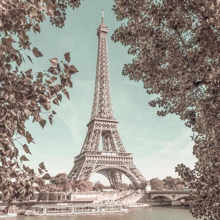 Picture of PARIS EIFFEL TOWER A RIVER SEINE | URBAN VINTAGE STYLE