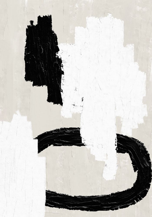 Picture of ABSTRACT BEIGE AND BLACK PAINTING