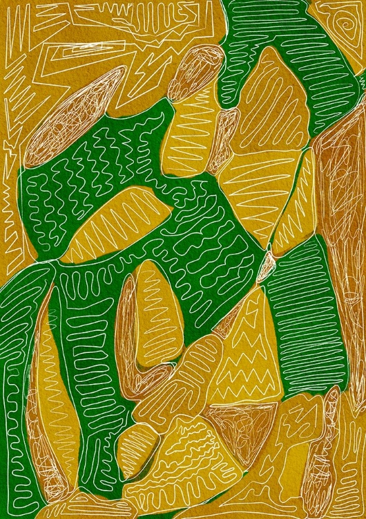 Picture of GOLD AND GREEN ABSTRACT