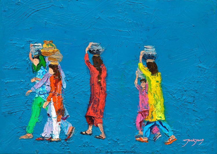 Picture of WOMEN WALKING WITH BASKETS ON THEIR HEADS