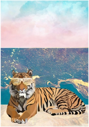 Picture of TIGER LYING ON THE BEACH