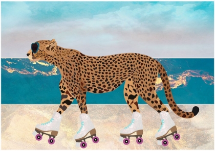 Picture of CHEETAH ROLLERSKATING LANDSCAPE BEACH 01