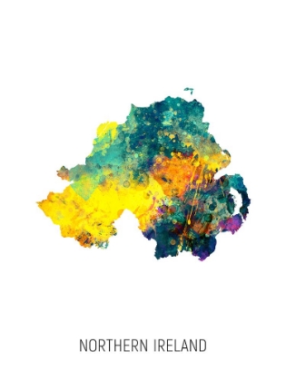 Picture of NORTHERN IRELAND WATERCOLOR MAP