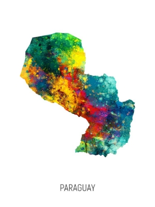 Picture of PARAGUAY WATERCOLOR MAP