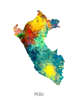 Picture of PERU WATERCOLOR MAP