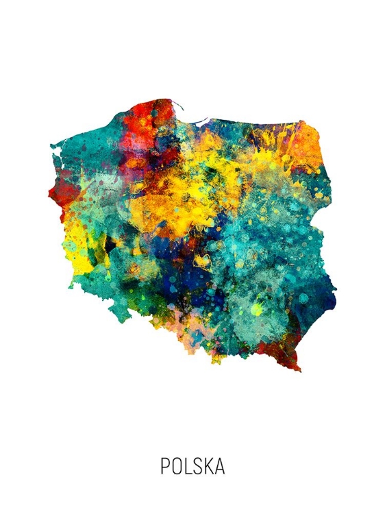 Picture of POLSKA WATERCOLOR MAP