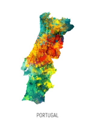 Picture of PORTUGAL WATERCOLOR MAP