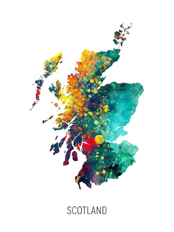 Picture of SCOTLAND WATERCOLOR MAP