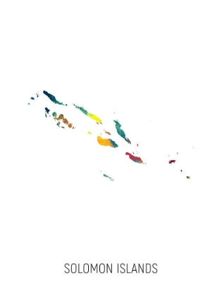 Picture of SOLOMON ISLANDS WATERCOLOR MAP