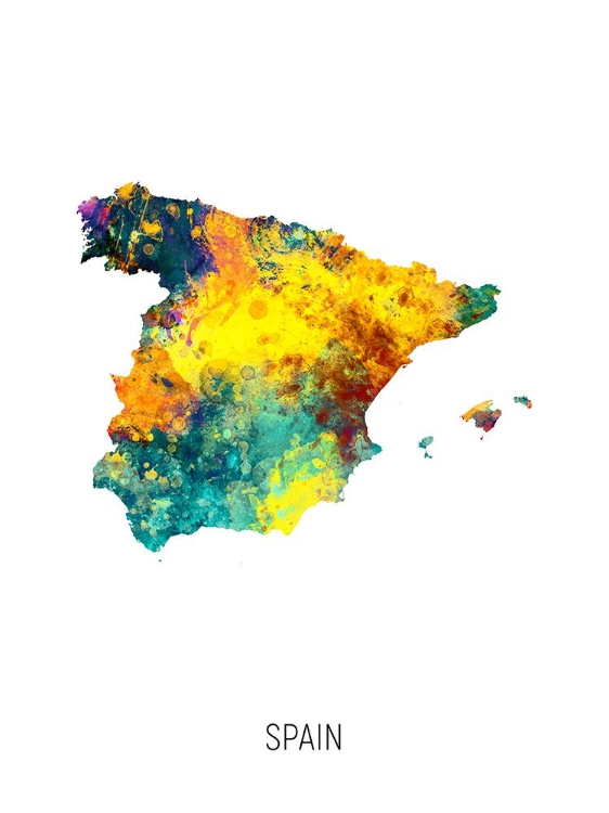 Picture of SPAIN WATERCOLOR MAP