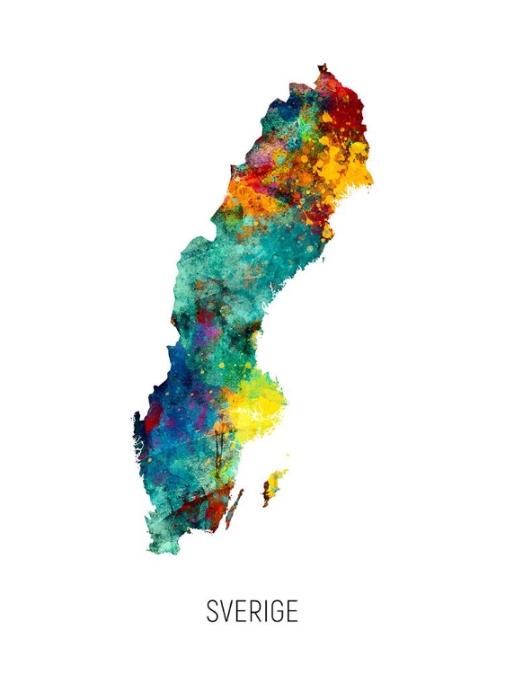 Picture of SVERIGE WATERCOLOR MAP