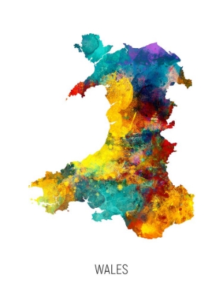 Picture of WALES WATERCOLOR MAP