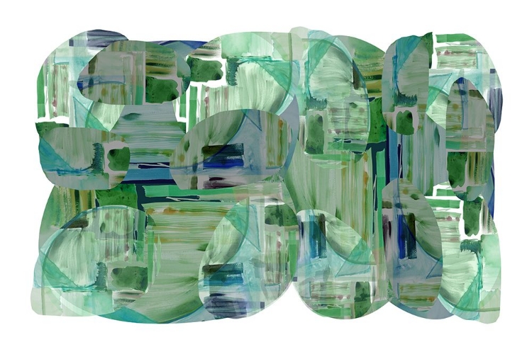 Picture of GREEN CLUSTER OF ABSTRACT SHAPES 1