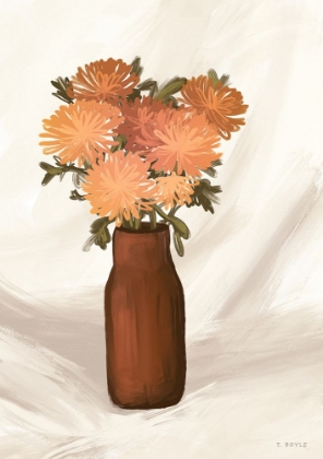 Picture of VASE OF FLOWERS IN PEACH