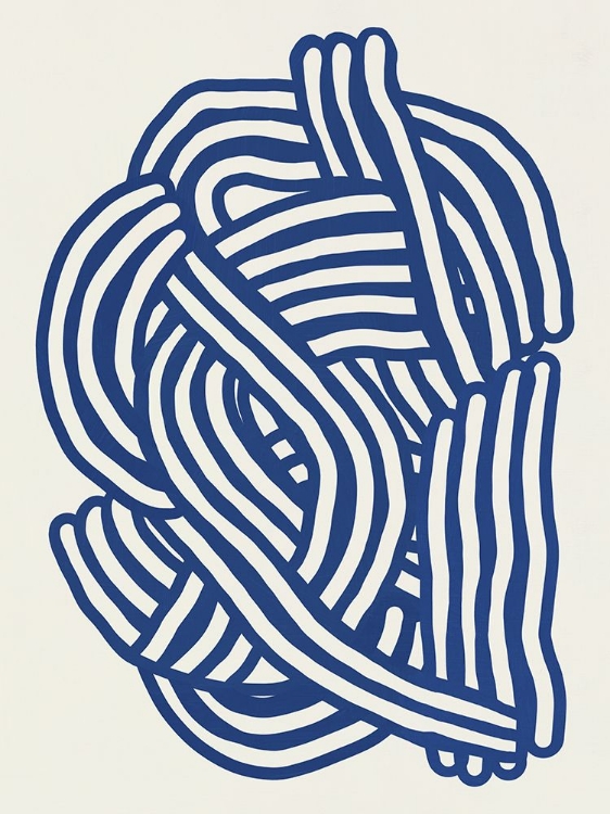 Picture of LINE ART ORGANIC SHAPE IN BLUE