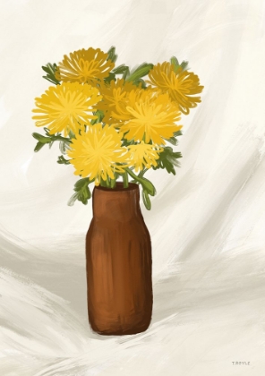 Picture of VASE OF FLOWERS IN YELLOW