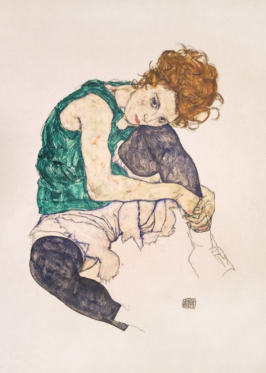 Picture of SEATED WOMAN WITH LEGS DRAWN UP