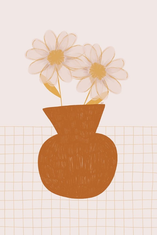 Picture of VASE WITH TWO DAISIES 24X36