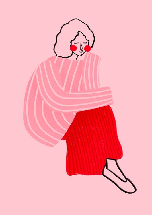 Picture of PINK AND RED LINE LADY