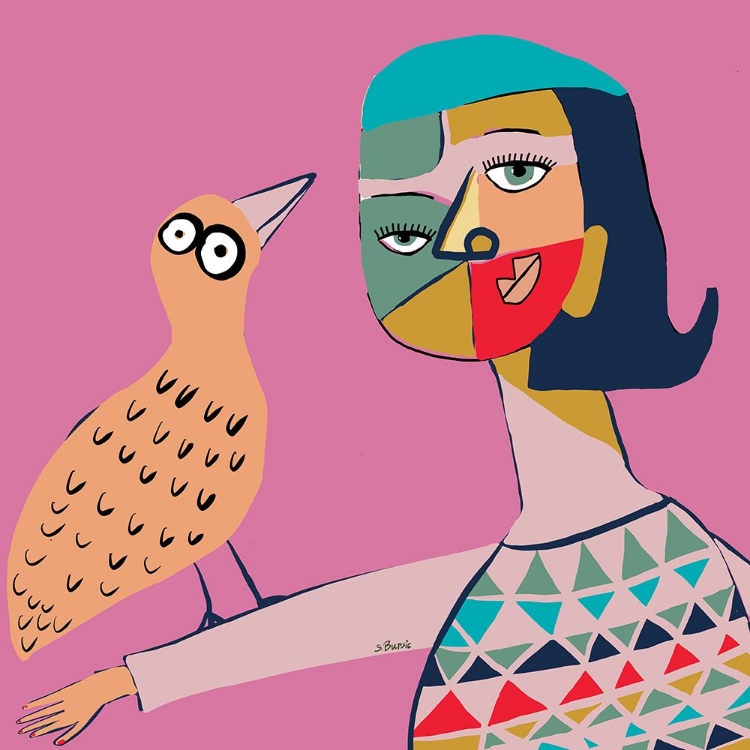 Picture of LADY WITH BIRD