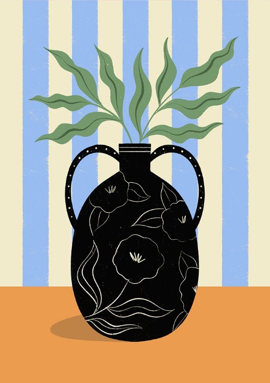 Picture of LEAVES IN PATTERNED VASE