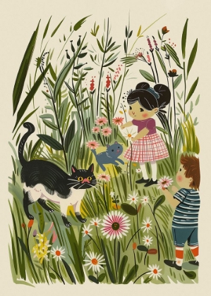 Picture of VINTAGE KIDS AND CATS POSTER