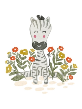 Picture of ZEBRA IN FLORAL GARDEN