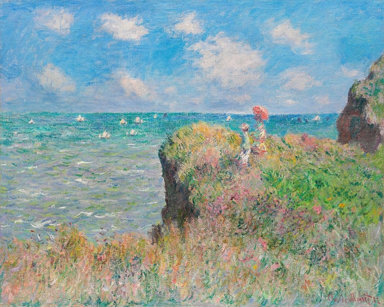 Picture of CLIFF WALK AT POURVILLE (1882) BY CLAUDE MONET.