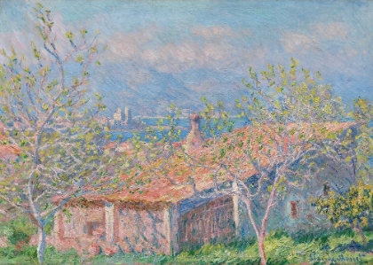 Picture of GARDENERS HOUSE AT ANTIBES (1888) BY CLAUDE MONET