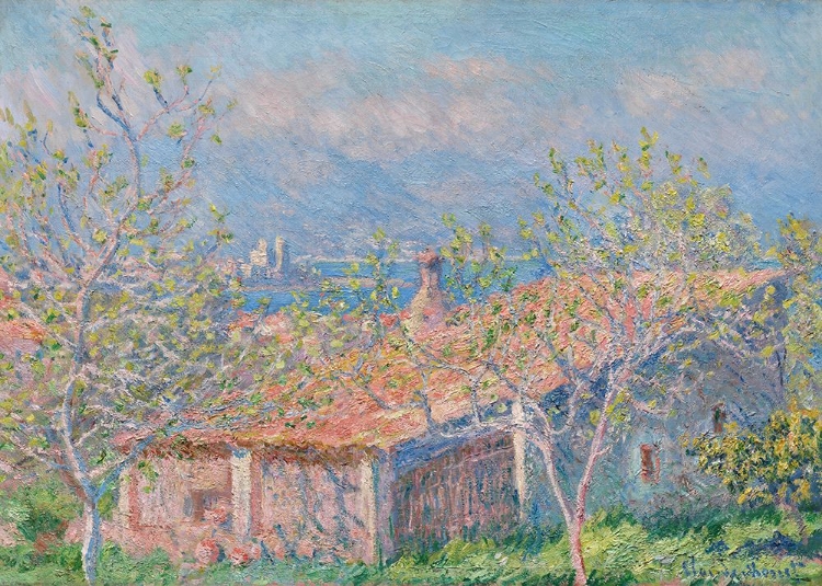 Picture of GARDENERS HOUSE AT ANTIBES (1888) BY CLAUDE MONET