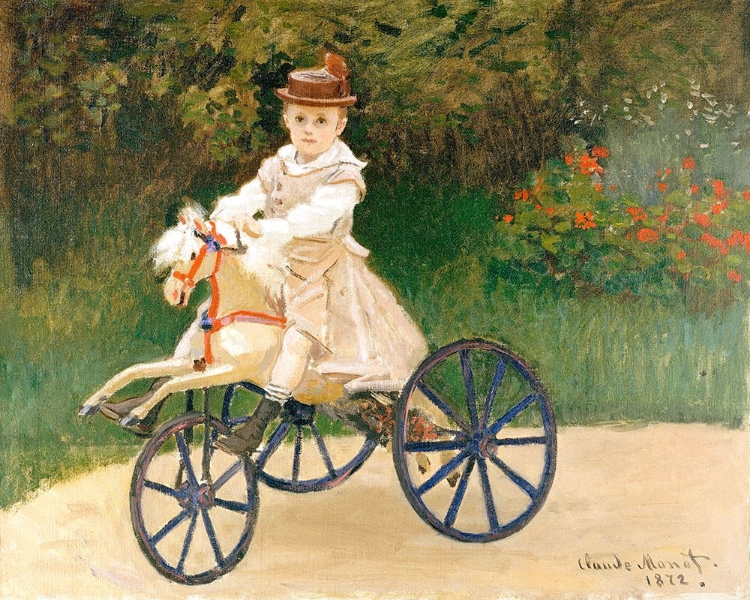 Picture of JEAN MONET ON HIS HOBBY HORSE (1872) BY CLAUDE MONET