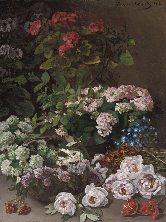 Picture of SPRING FLOWERS (1864) BY CLAUDE MONET